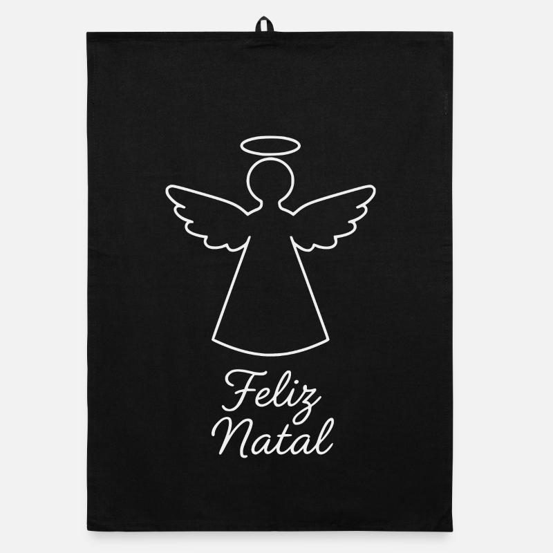 Feliz Natal Engel, weihnachtlicher Engel Organic Geschirrtuch