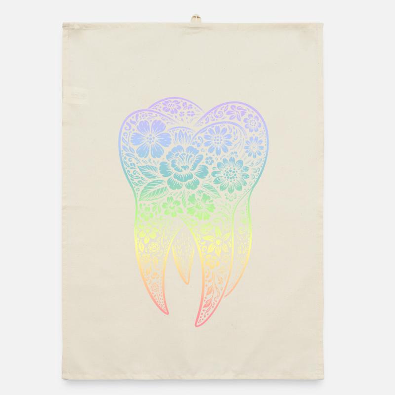 Fleurs dentées en dégradé Torchon bio