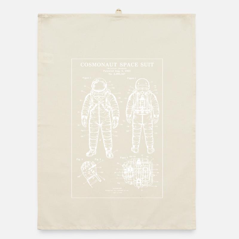 Cosmonaut Space Suit Blueprint Organic dish towel