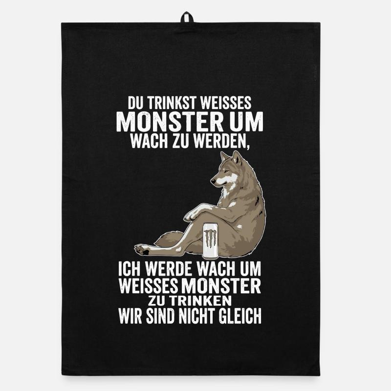 Funny White Monster Wolf We Are Not The Same Organic dish towel