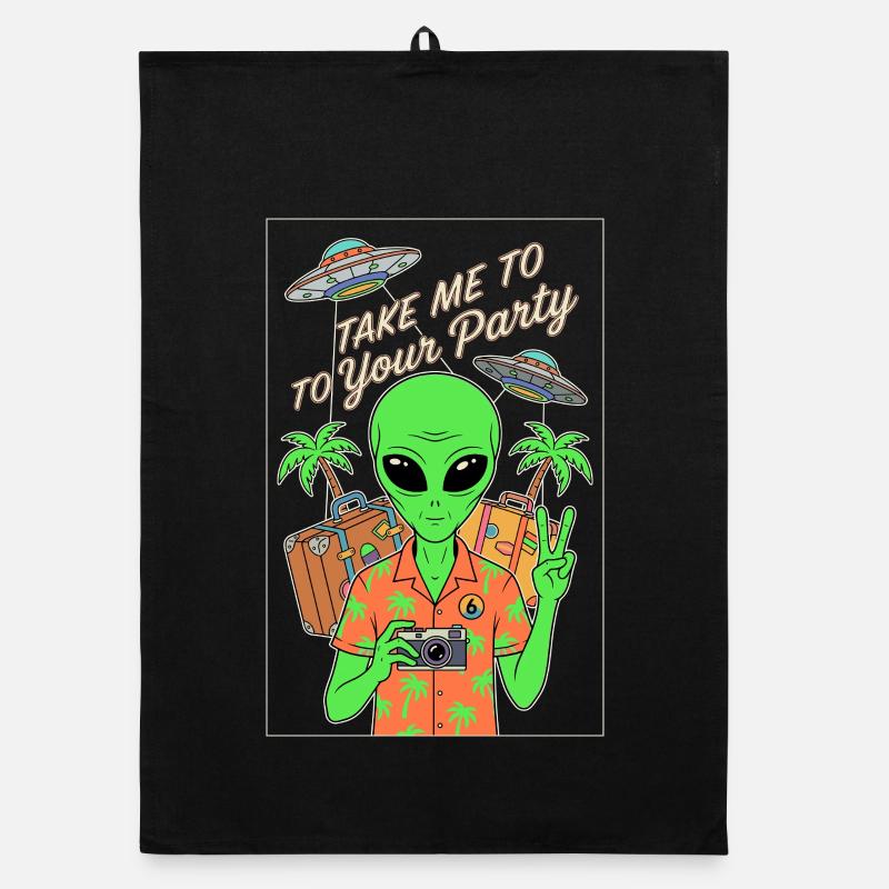 Emmène-moi à ta fête 6e anniversaire d’extraterrestre Torchon bio