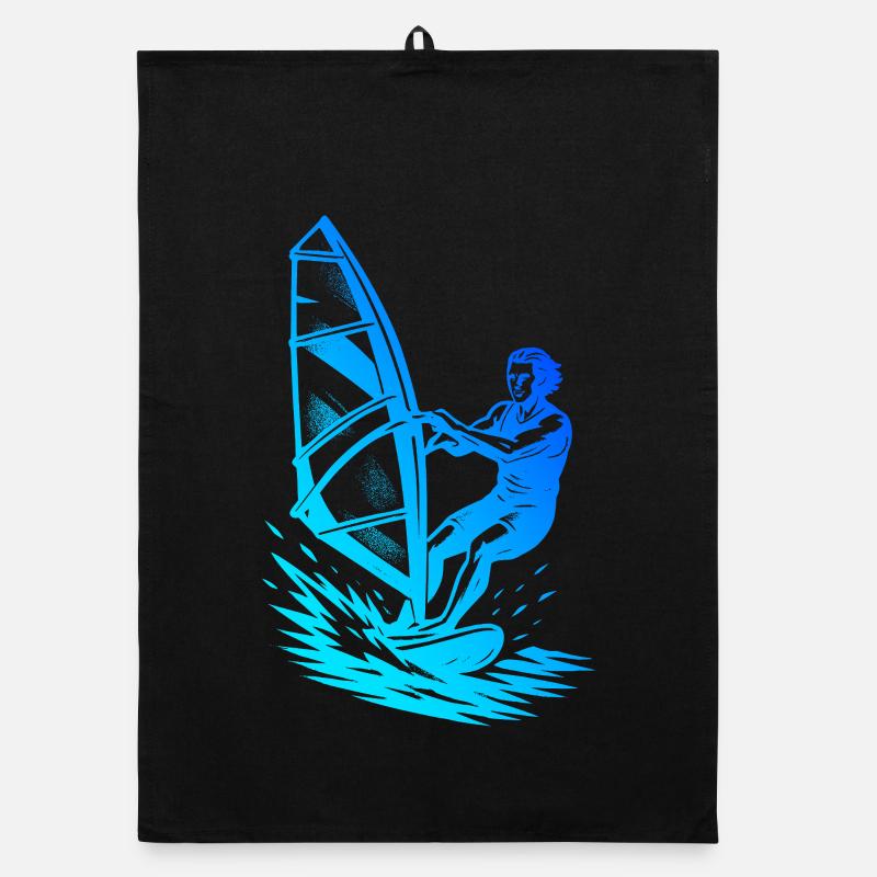 Vintage Windsurfing Design for Windsurf Organic dish towel