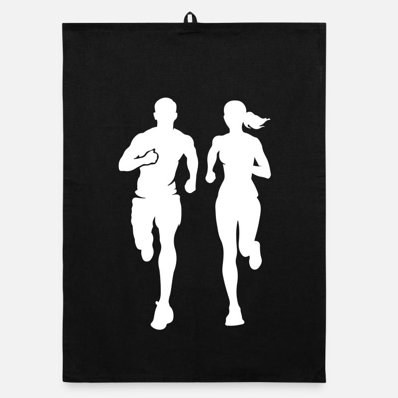 Marathon Runners Team Silhouette Marathon Organic dish towel