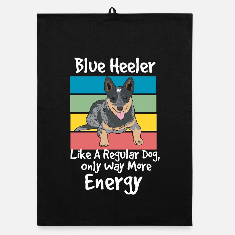 Blue Heeler High Energy Dog Design Torchon bio