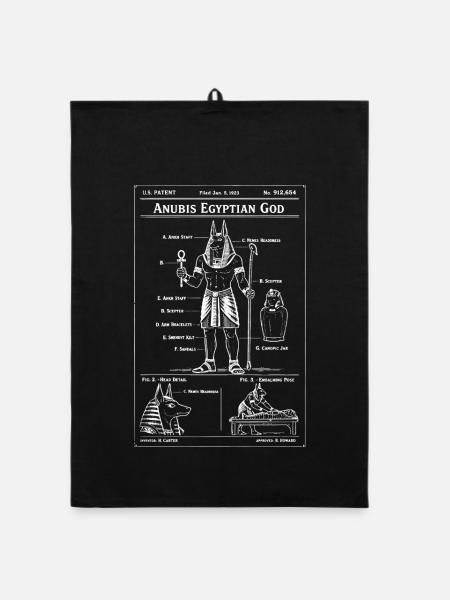 Anubis-Blaupausen-Ikonen-Tee - Organic Geschirrtuch - Schwarz - Vorne