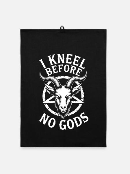 No Gods Goat Emblem - Organic dish towel - black - Front