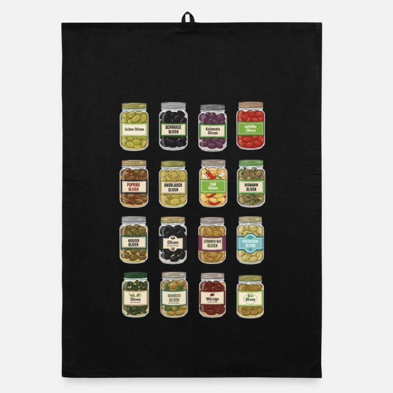 Olives in a jar Organic dish towel