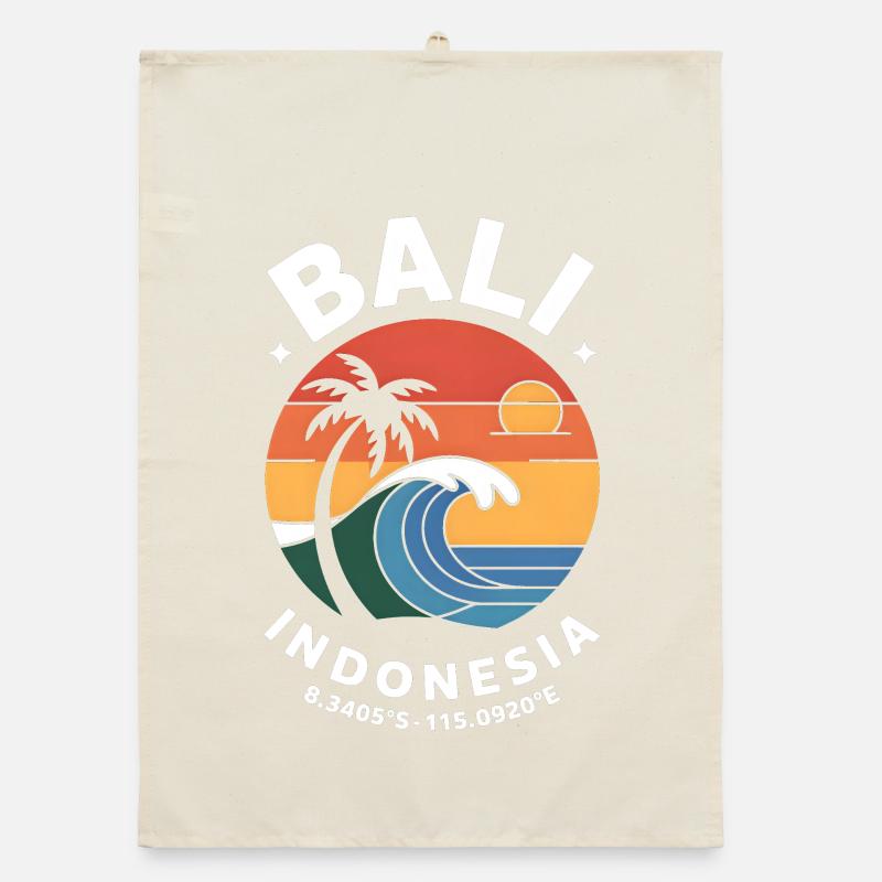 Bali Indonesia Coordinate Organic Geschirrtuch