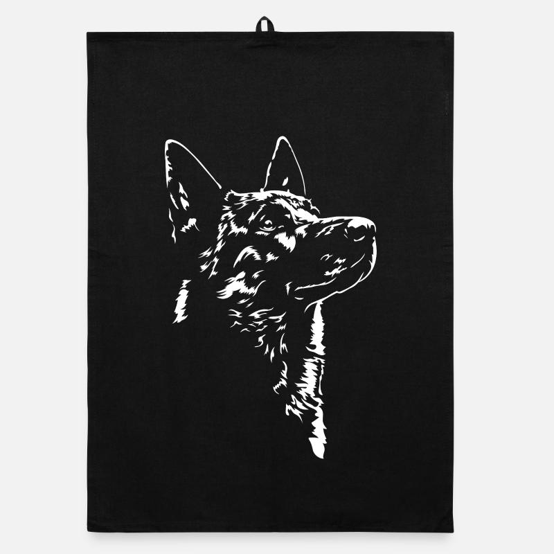 Hollandse Herder Silhouette de chien Wilsigns Torchon bio