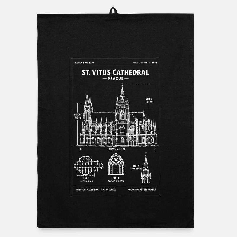 Plan directeur de la cathédrale Saint-Vitus de Prague Torchon bio