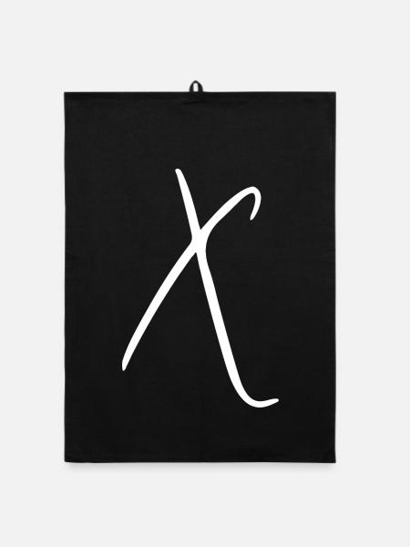 X - Organic Geschirrtuch - Schwarz - Vorne