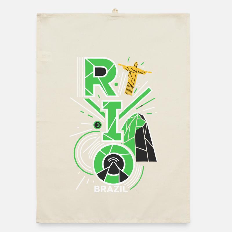 Rio de Janeiro : silhouette du Brésil Torchon bio