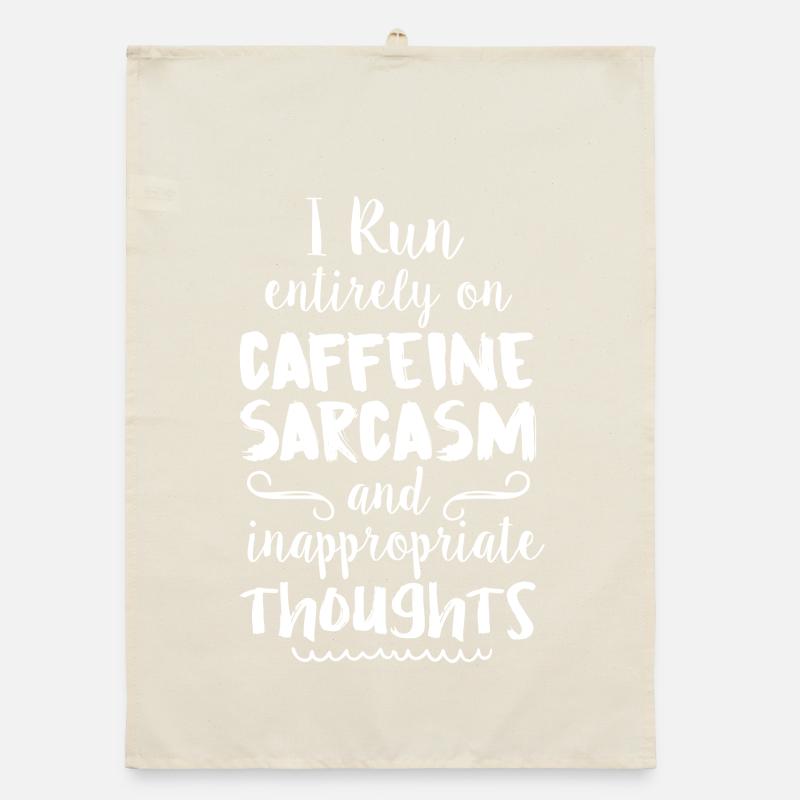 Caffeine Sarcasm Quote Tee Organic dish towel