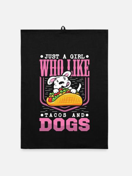 Taco Dog Dog Owner Tacos Puppy Dog - Organic dish towel - black - Front