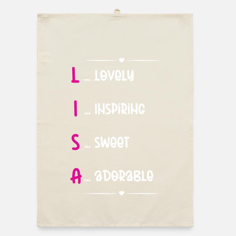 Lisa Name Acrostic Organic dish towel
