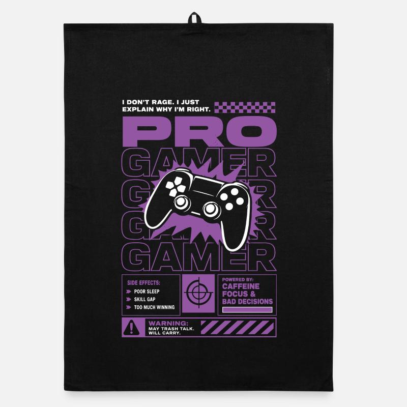 Design alimenté par la caféine Pro Gamer Torchon bio