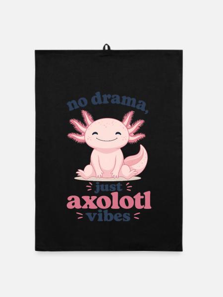 Ambiances axolotl sans drame - Torchon bio - noir - Devant