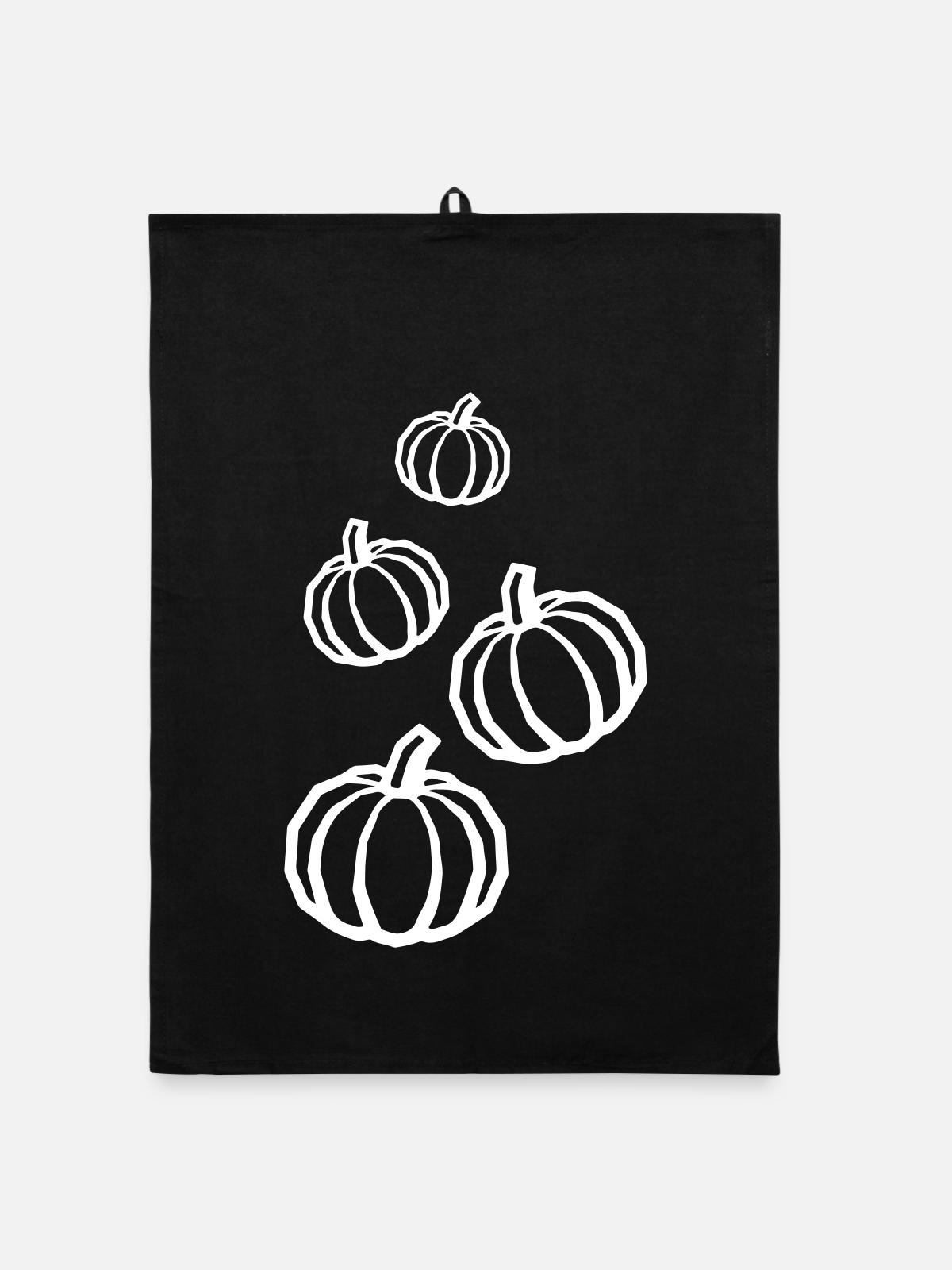 Kürbis Symbol - Organic Geschirrtuch - Schwarz - Vorne