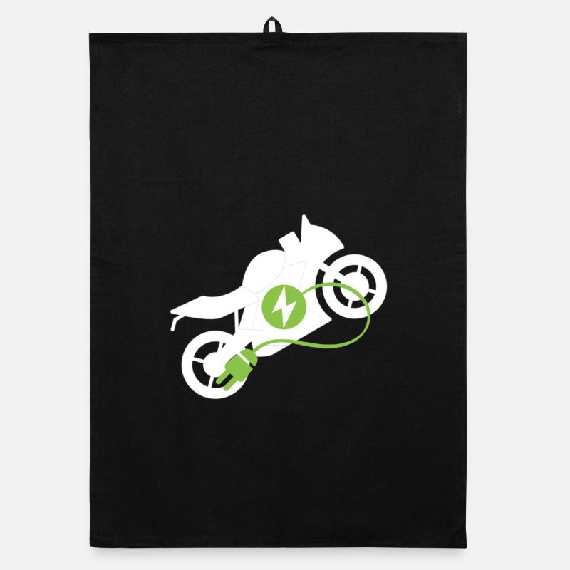 Elektrisches Motorrad Design - Organic Geschirrtuch - Schwarz