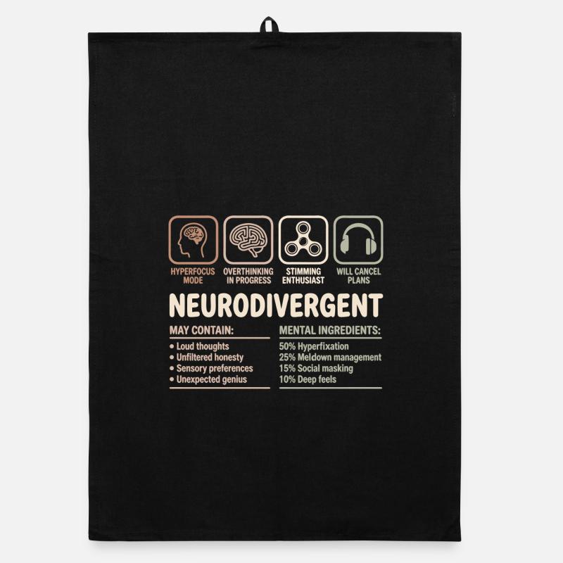 Neurodivergent Facts Neurodiversity Design Organic dish towel