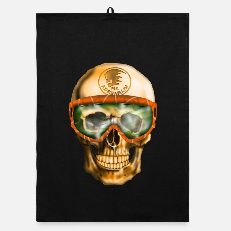 Adrenaline Skull Organic dish towel