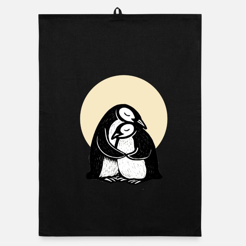 Hugging Penguins Duo Organic dish towel