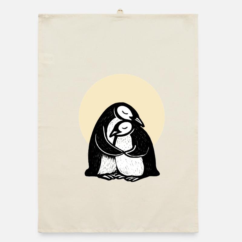 Hugging Penguins Duo Organic dish towel