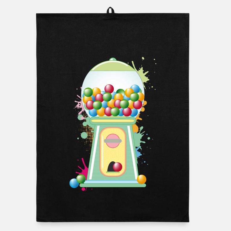 nostalgic retro chewing gum vending machine graffiti style Organic dish towel