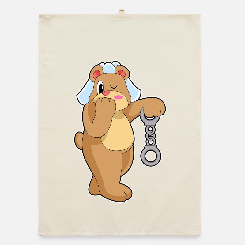 Mariage des menottes de la mariée de l’ours Torchon bio