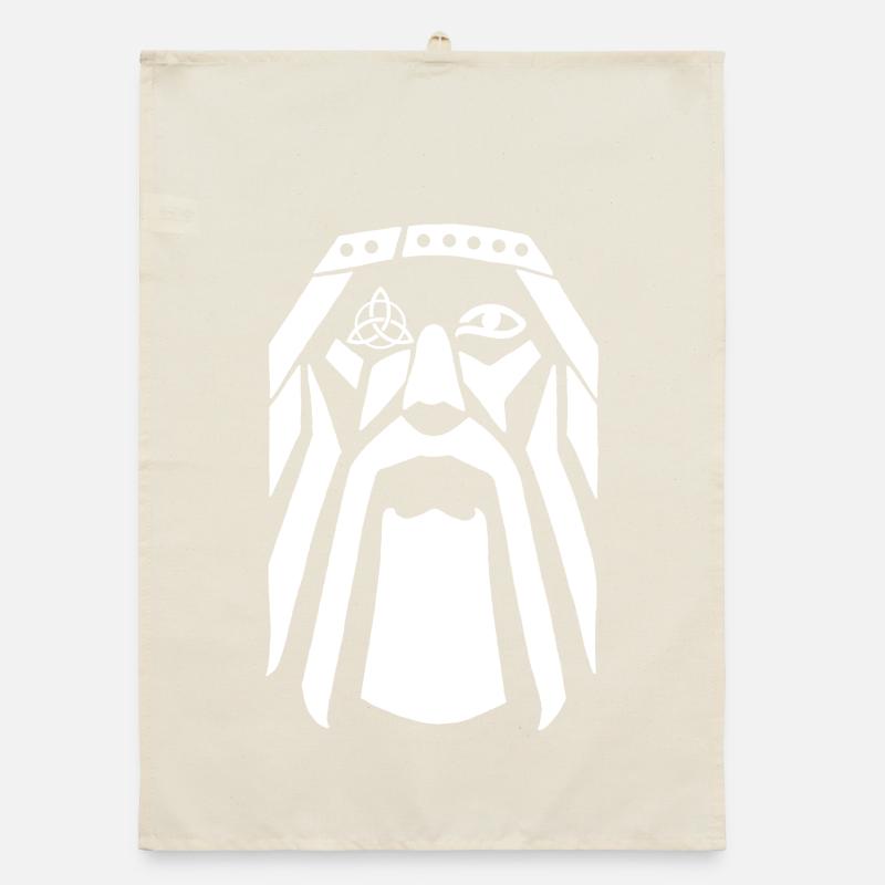 Viking warrior (white) Organic dish towel