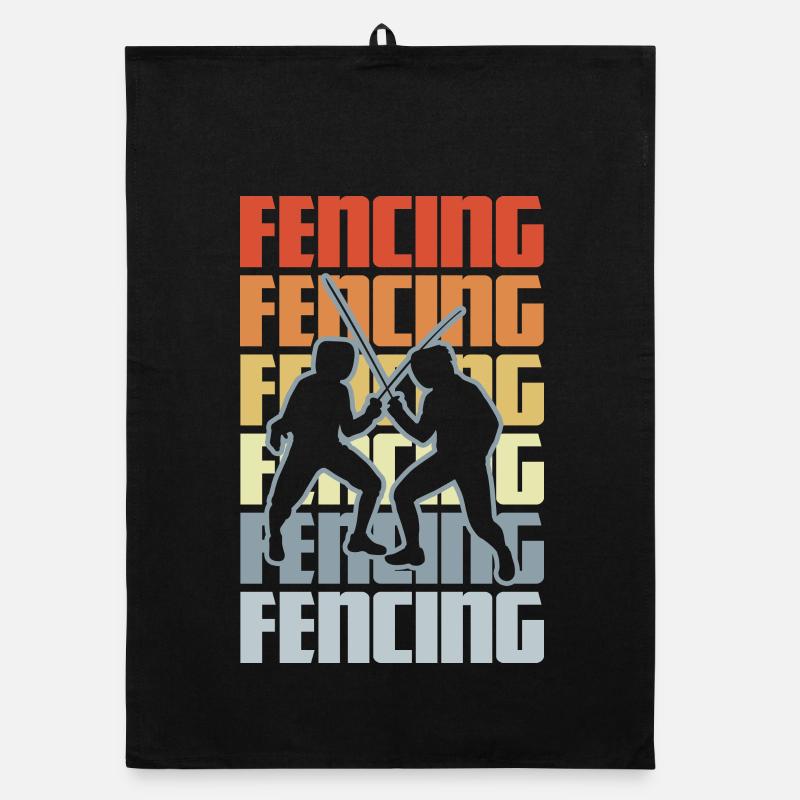 Retro Fechten Organic Geschirrtuch