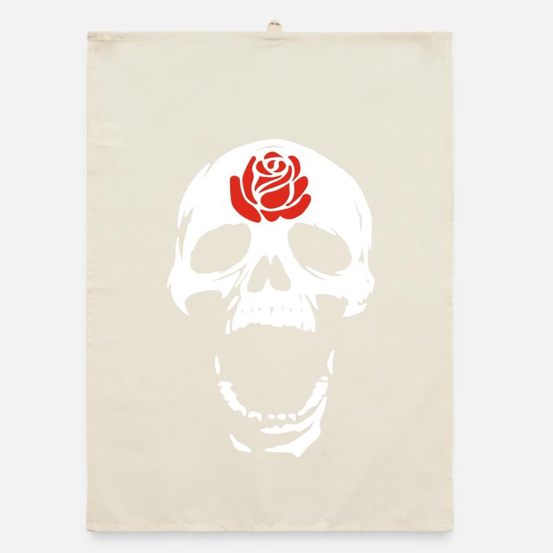The White Skull and the Rose Organic dish towel