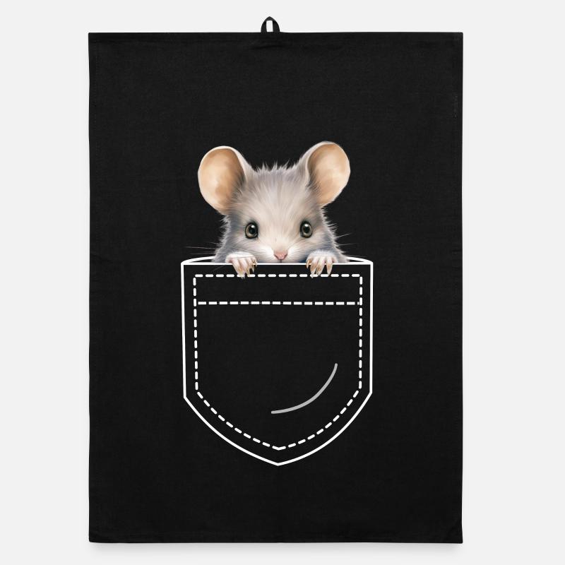 Maus Mäuse - Organic Geschirrtuch - Schwarz