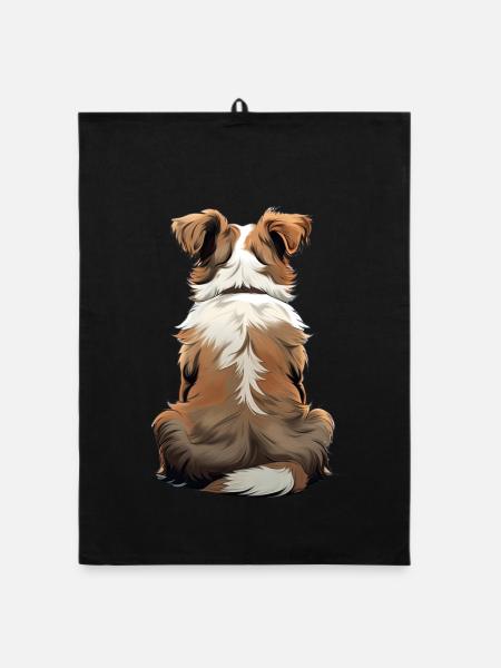 Australischer Schäferhund - Organic Geschirrtuch - Schwarz - Vorne