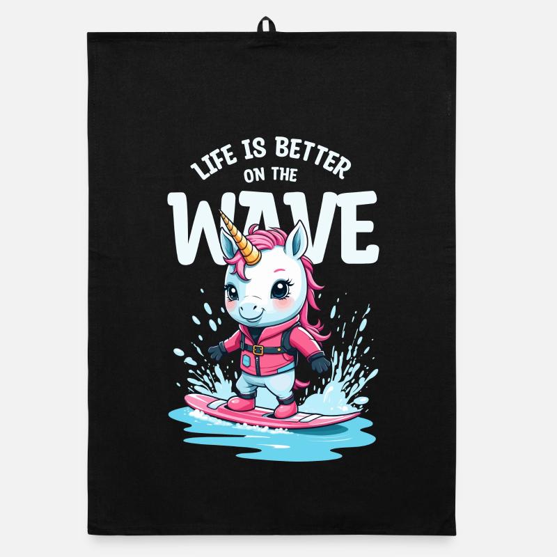 Wakeboard Unicorn Organic dish towel