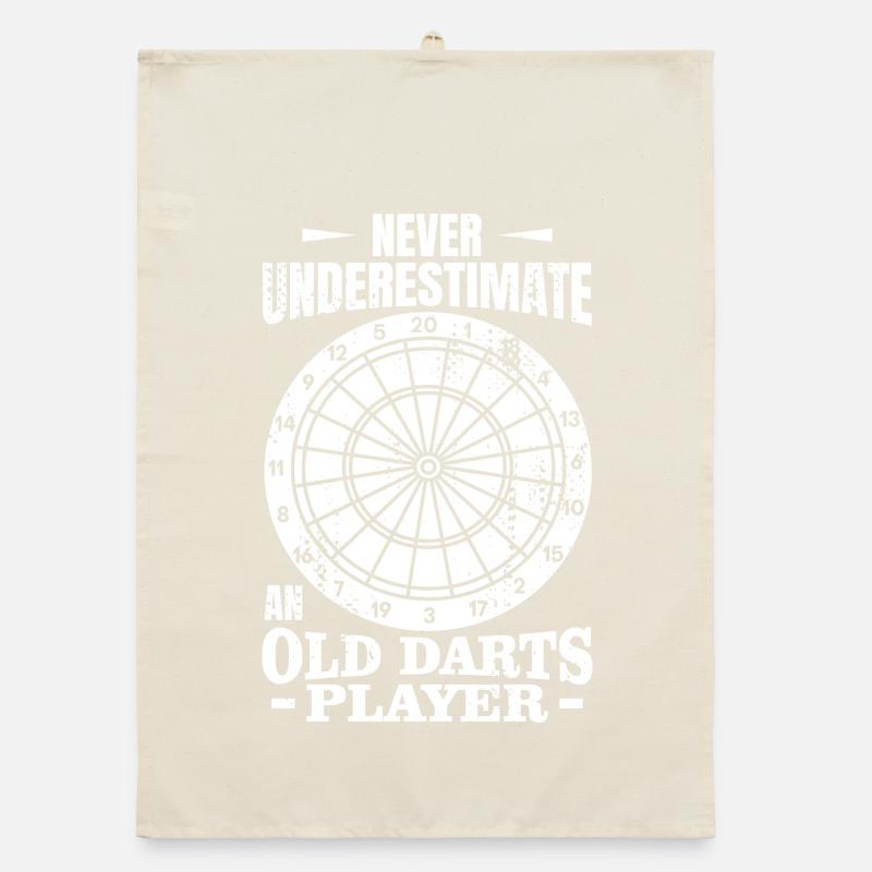 Never underestimate an old dart player Organic dish towel