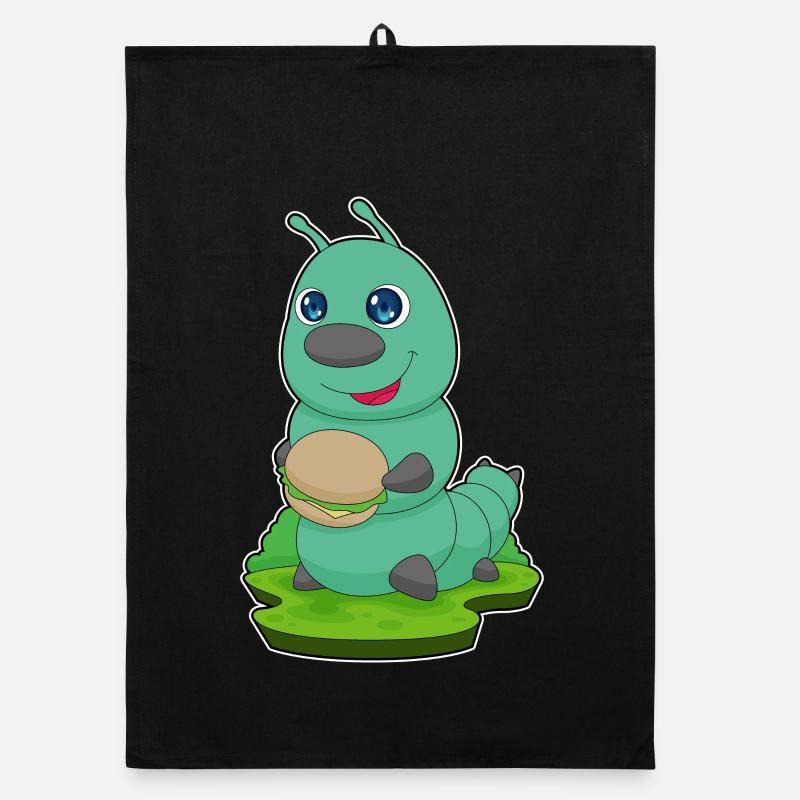 Caterpillar Cheeseburger Organic dish towel