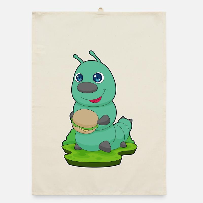 Caterpillar Cheeseburger Organic dish towel