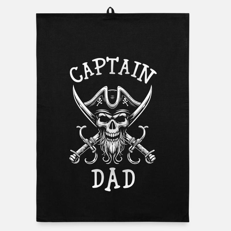Pirate Skull Sabres, Captain Dad Organic dish towel
