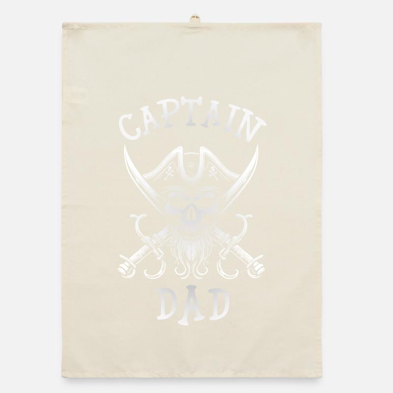 Piratenschädel-Säbel, Captain Dad Organic Geschirrtuch