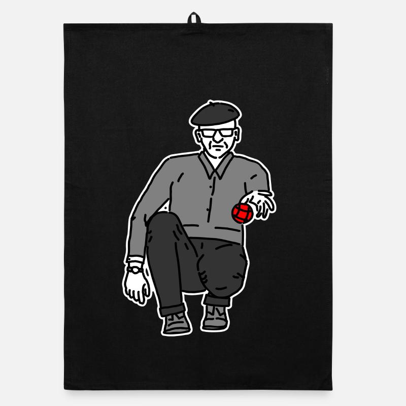 Petanque Spieler Linkshänder Organic Geschirrtuch