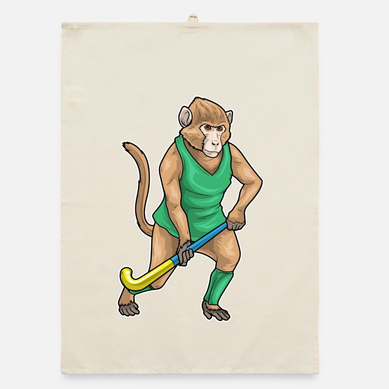 Affe Feldhockey Hockeyschläger Organic Geschirrtuch