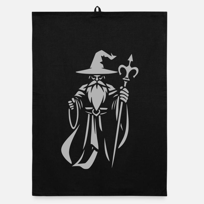Arcane Wizard with Staff Organic dish towel