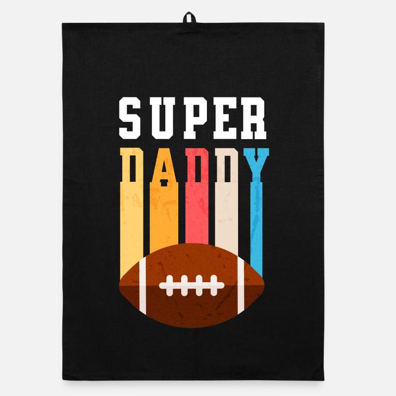 Papa Super Daddy Football Bester Vater Organic Geschirrtuch