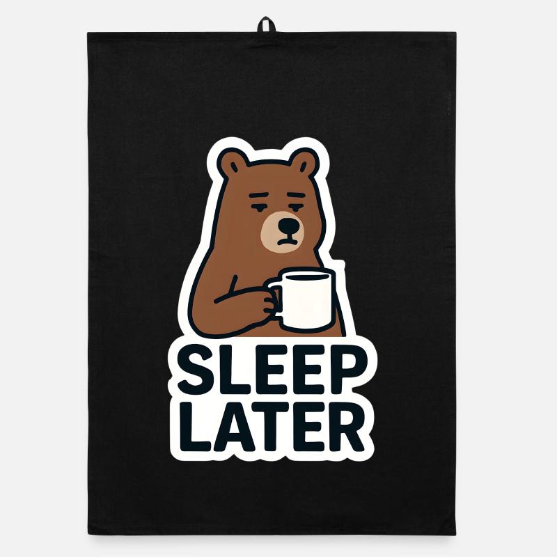 Ours Calme Sommeil Plus Tard Illustration Torchon bio