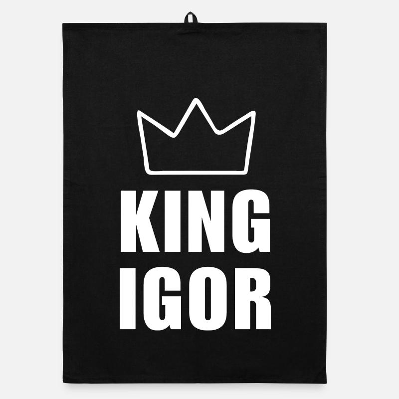 Nom d'Igor avec la lettre I - T-shirt King Crown Torchon bio