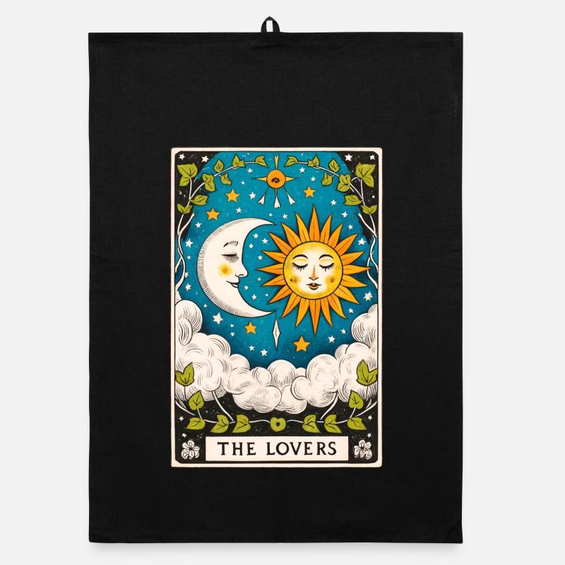 Liebhaber Tarot Sonne Mond Organic Geschirrtuch