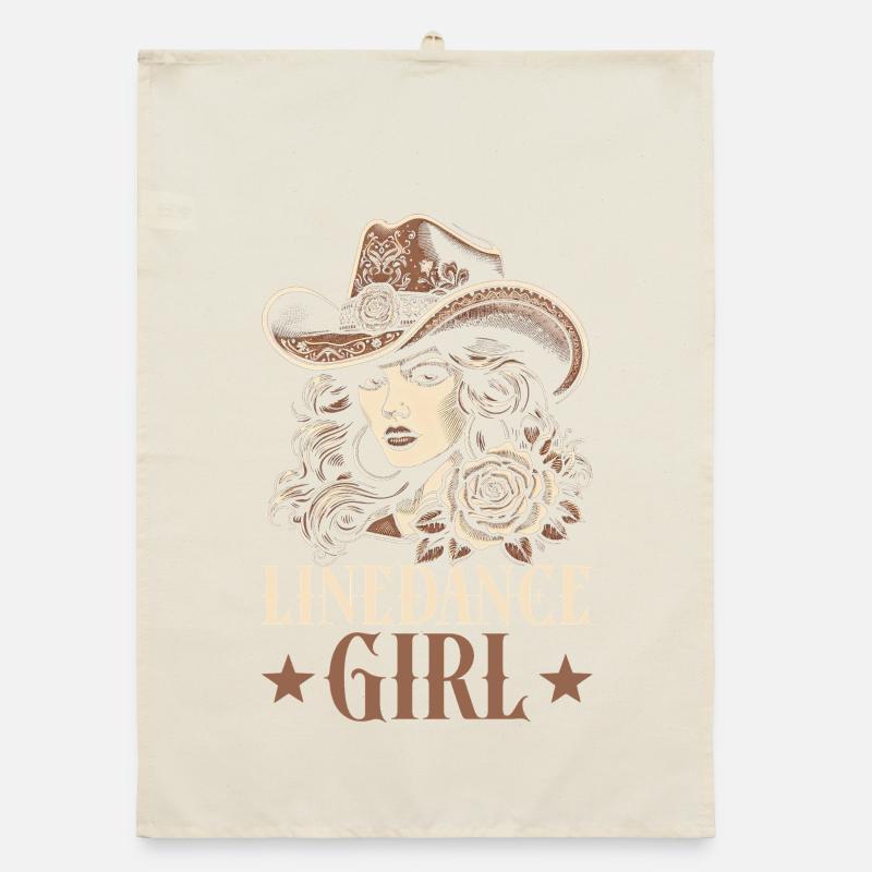 Line Dancing Cowboy Line Dancer Line Dance Organic dish towel
