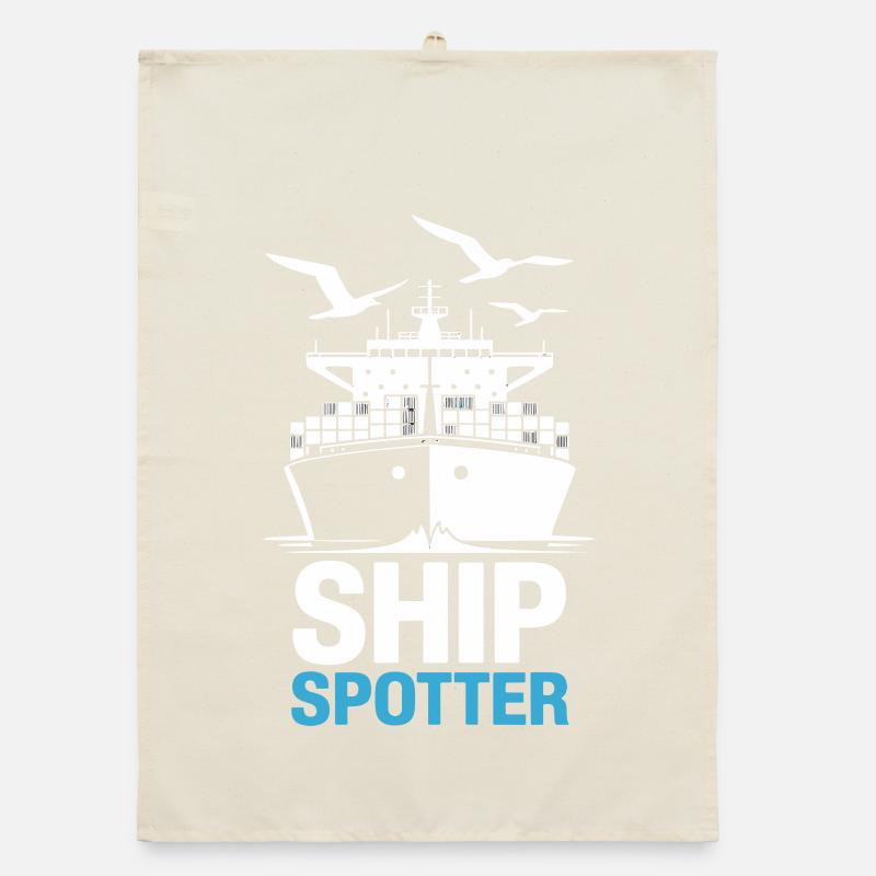 Ship Spotter Leidenschaft Maritim Organic Geschirrtuch