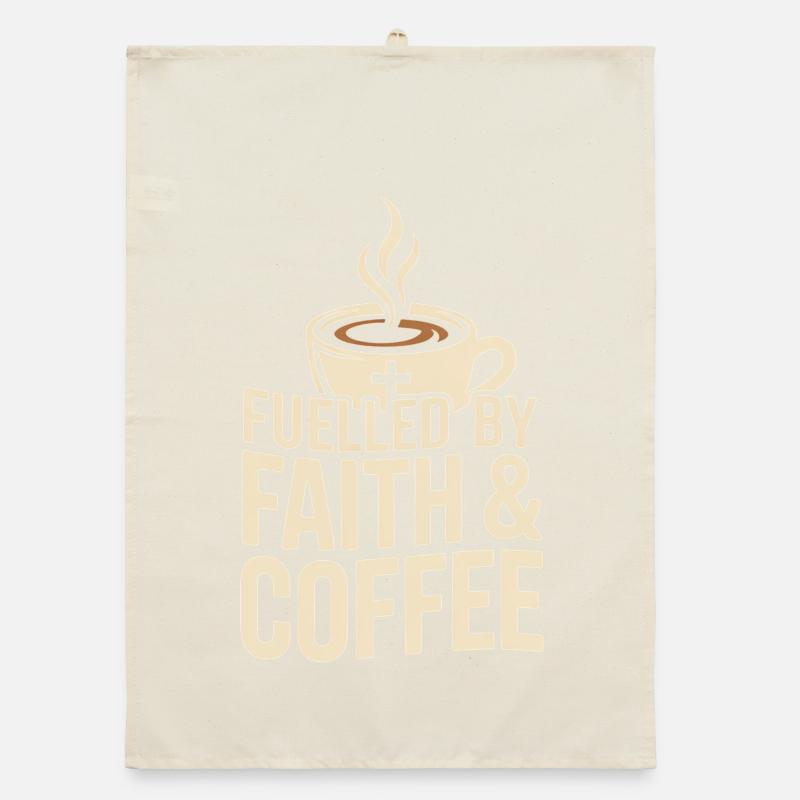 Alimenté par la foi et le café Glaube und Kaffee Torchon bio